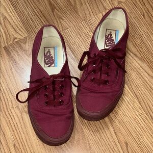 EUC Vans Women's Deep Red Canvas Sneakers